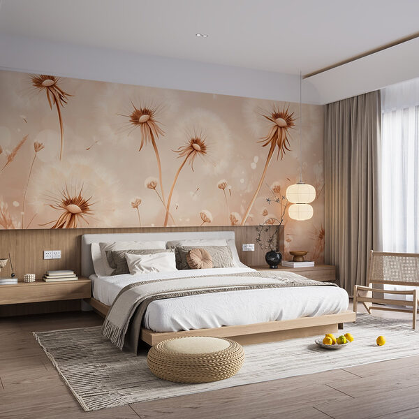 Ταπετσαρίες Ταπετσαρίες Πικραλίδες που χορεύουν στο απαλό αεράκι (Κωδικός προϊόντος: w08657)