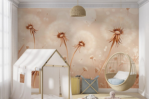 Dandelions dancing in the gentle breeze