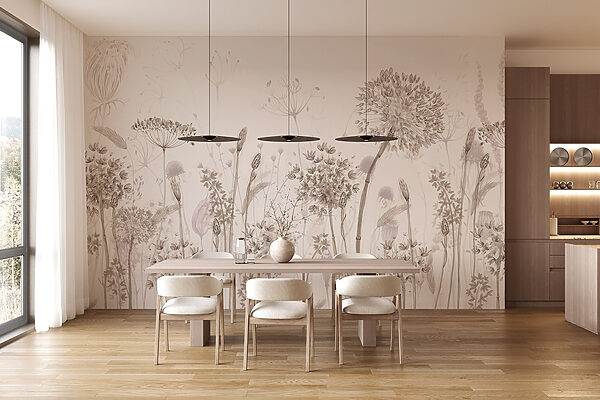 Drawing of flowers and plants