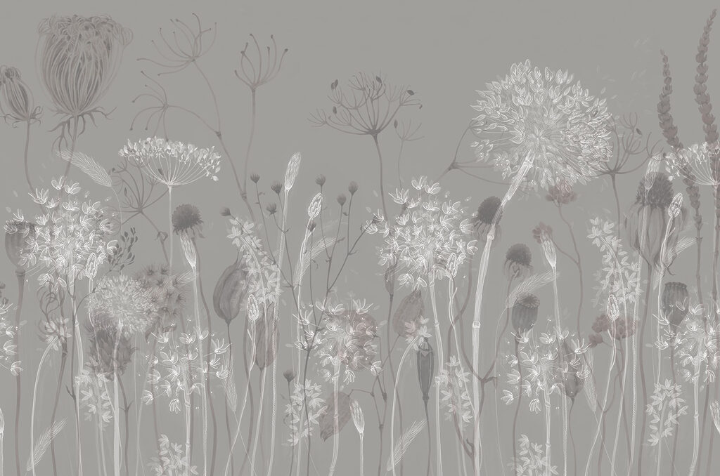 Whimsical floral bouquet in muted tones