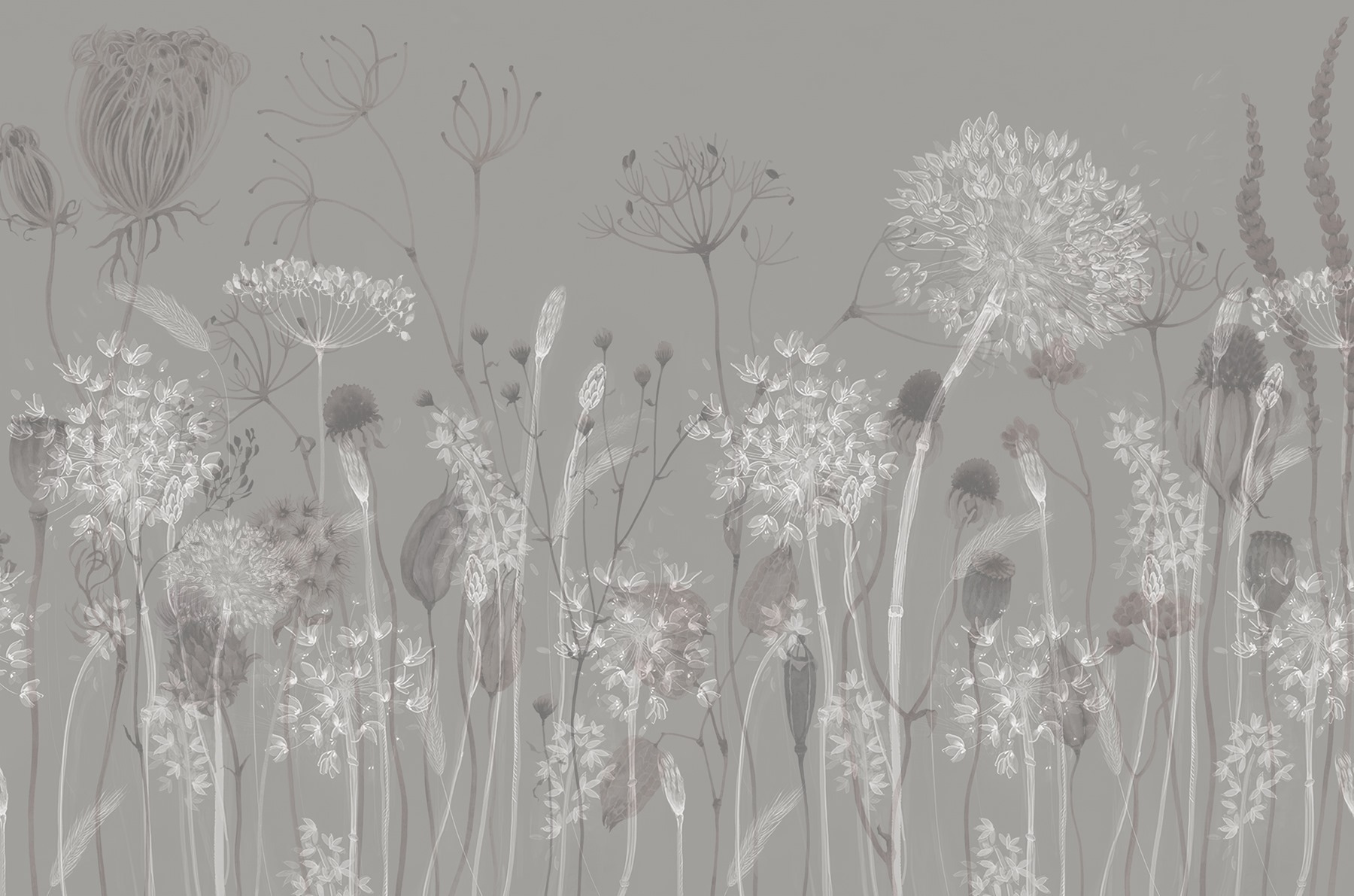 Whimsical floral bouquet in muted tones