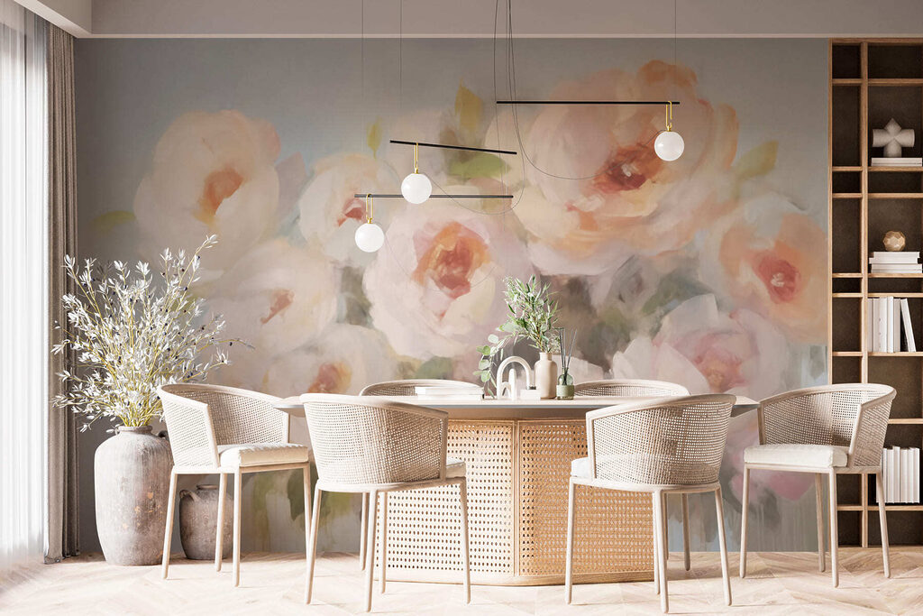 Painting of flowers in a vase