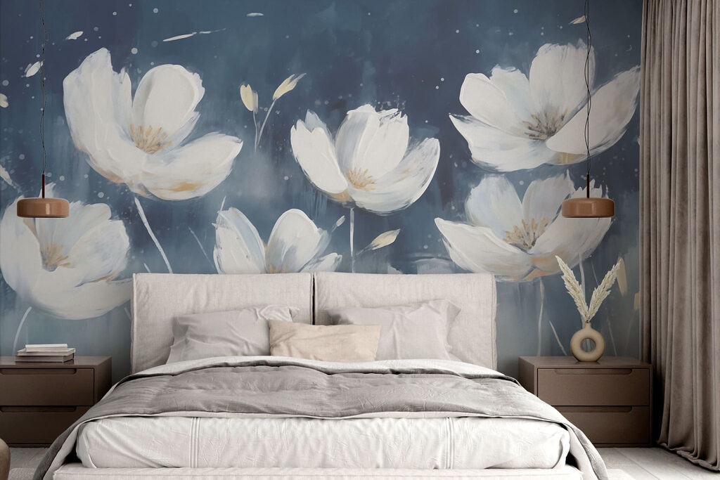 Painting of white flowers