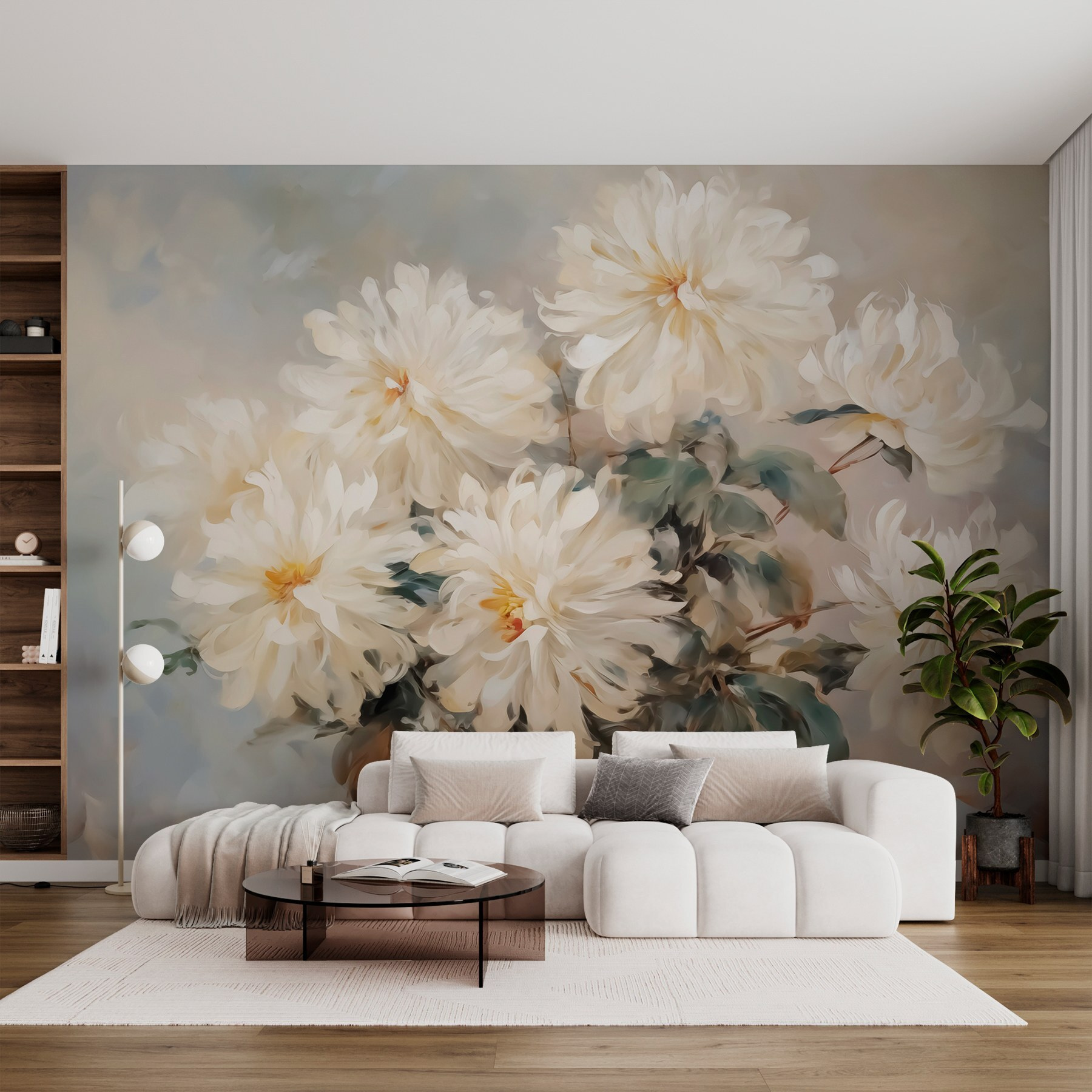 Painting of white flowers