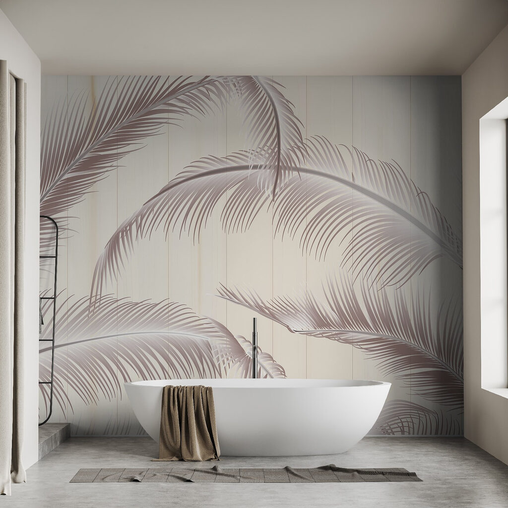 Elegant palm leaves against a light background