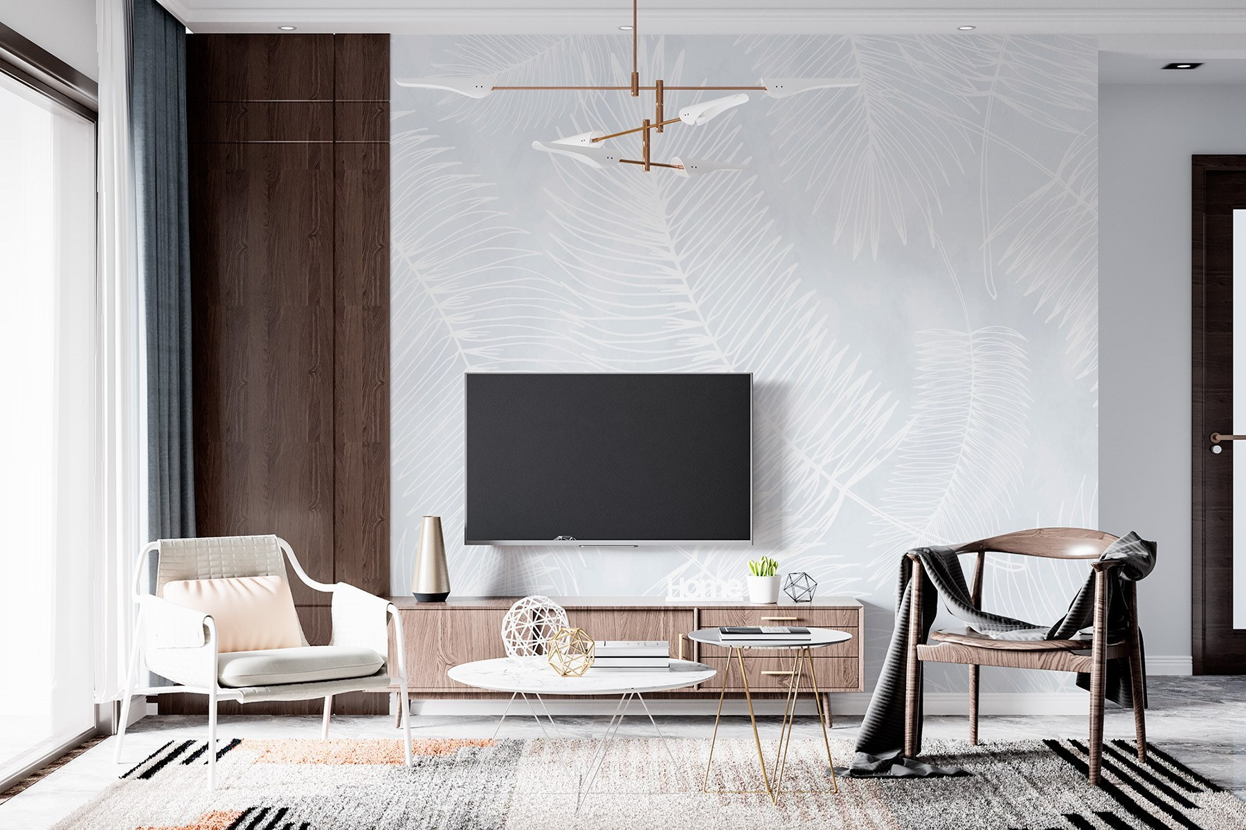 White pattern of leaves