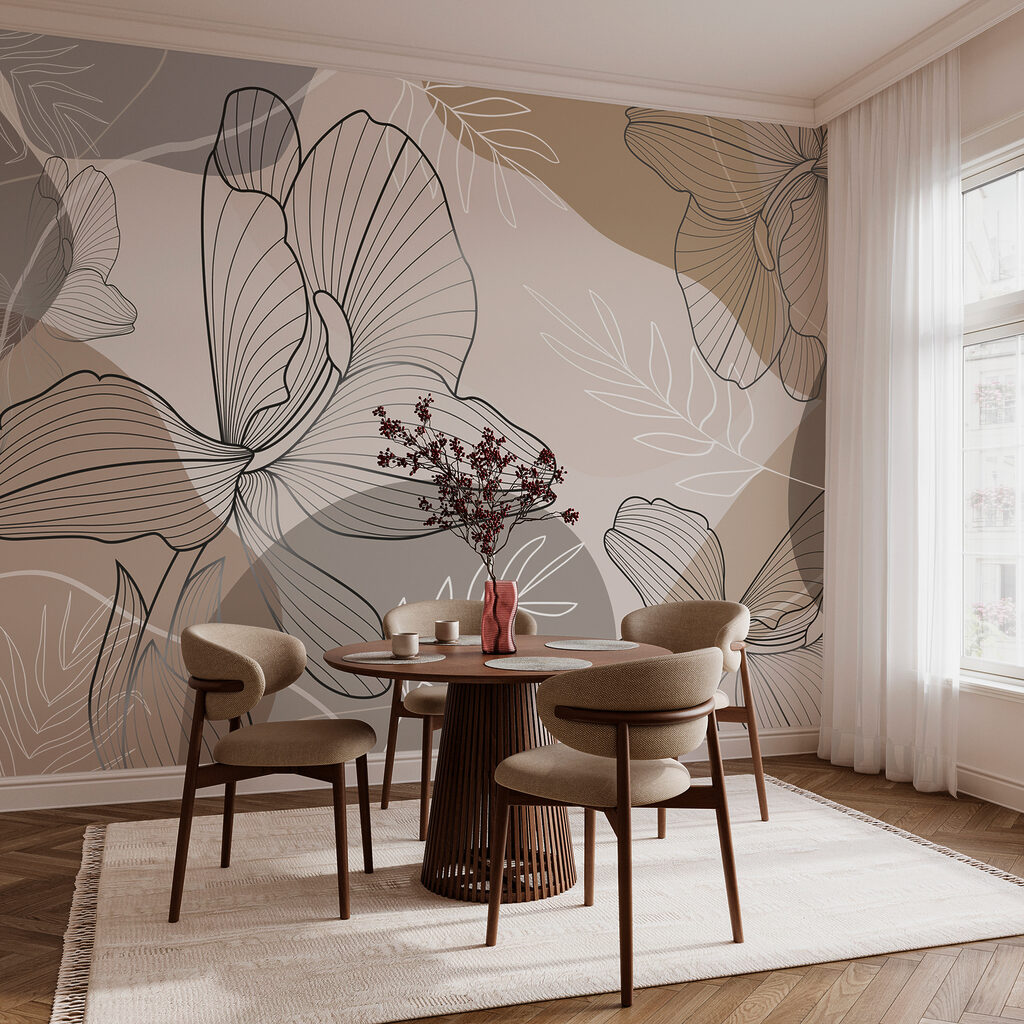 Elegant floral line art design