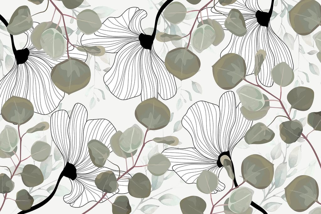 Floral μοτίβο με φύλλα Floral μοτίβο με φύλλα