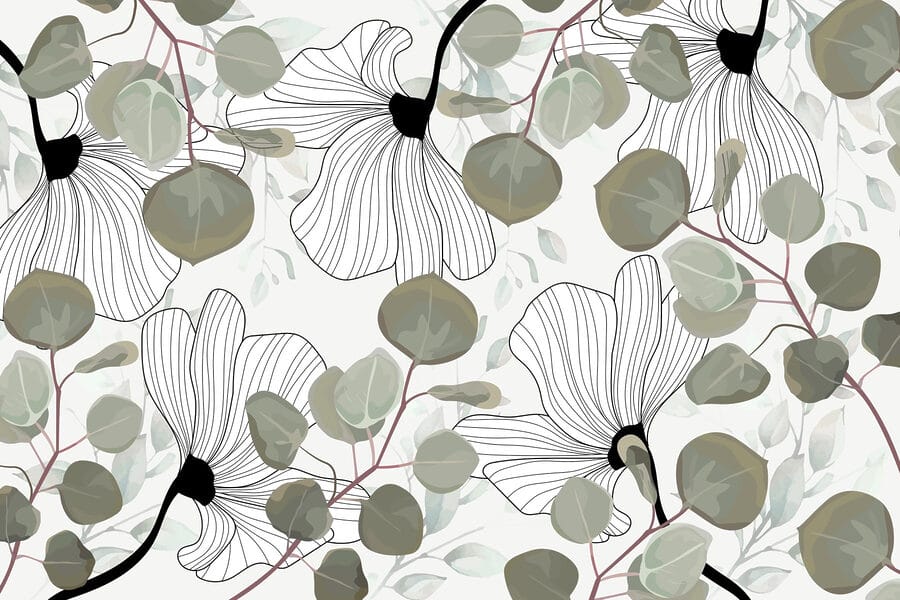 Floral pattern with leaves Floral pattern with leaves