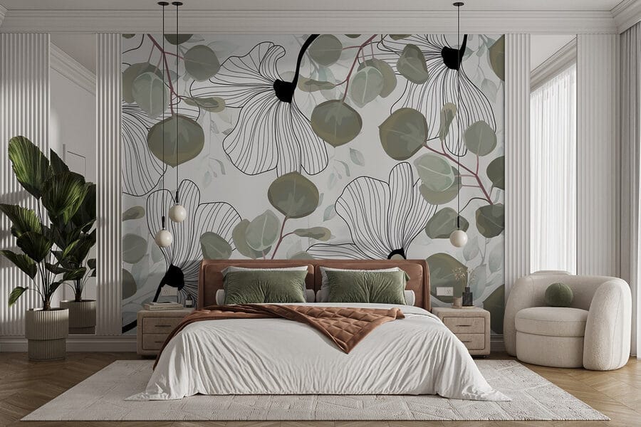 Floral pattern with leaves Floral pattern with leaves