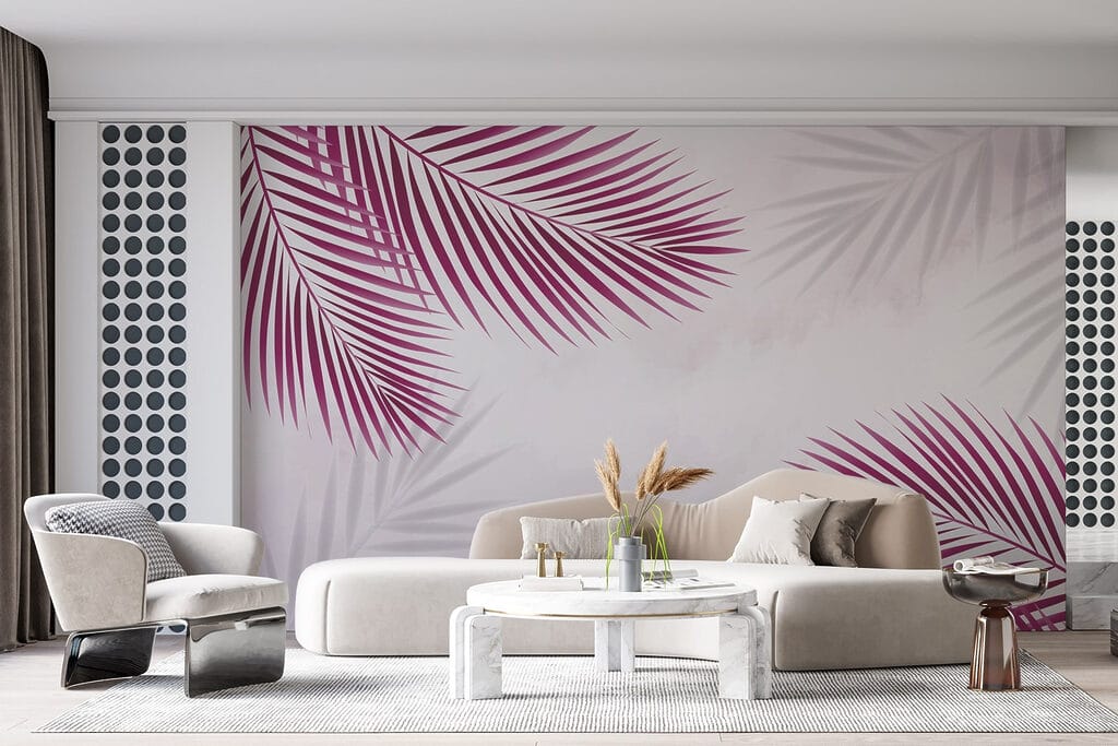 Purple leaves on a white background