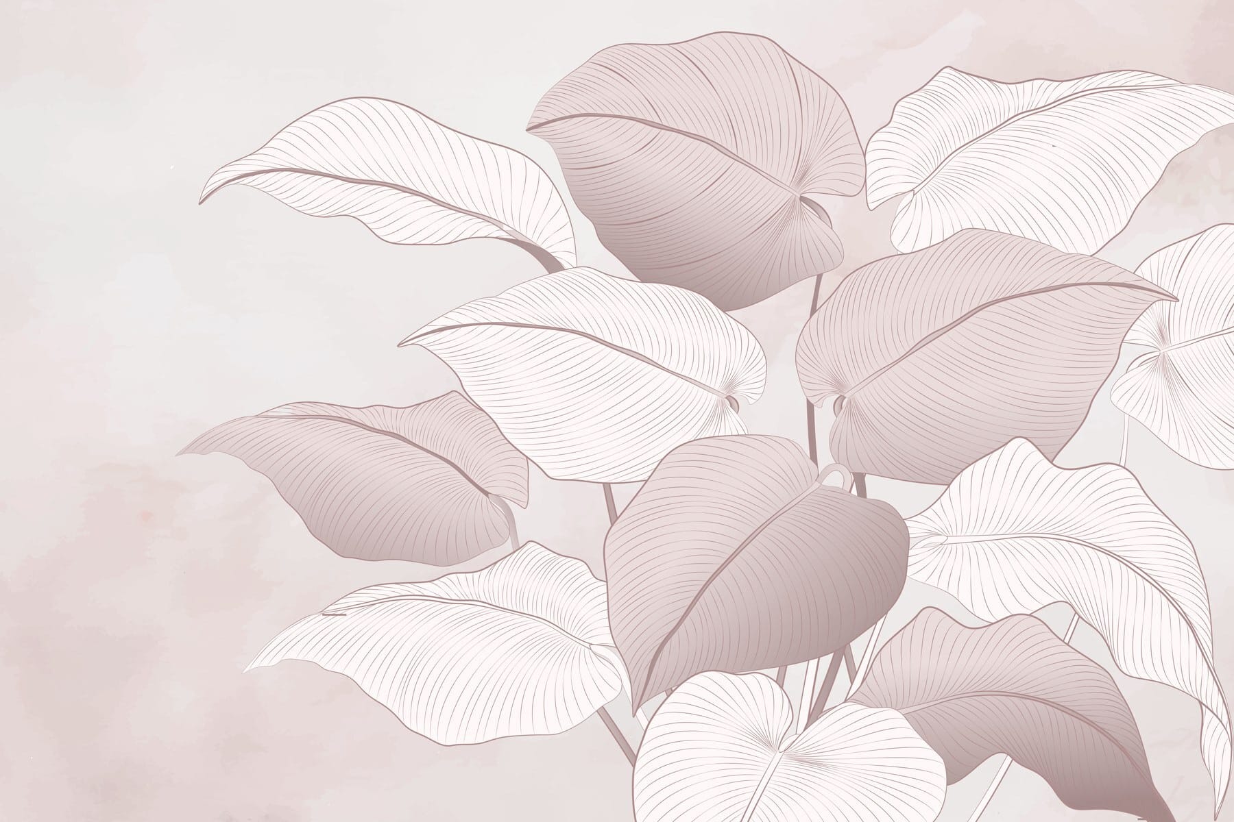 Delicate leaves in soft hues