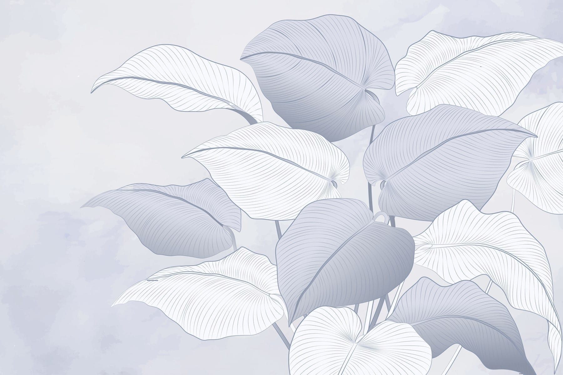 Delicate leaves in soft hues