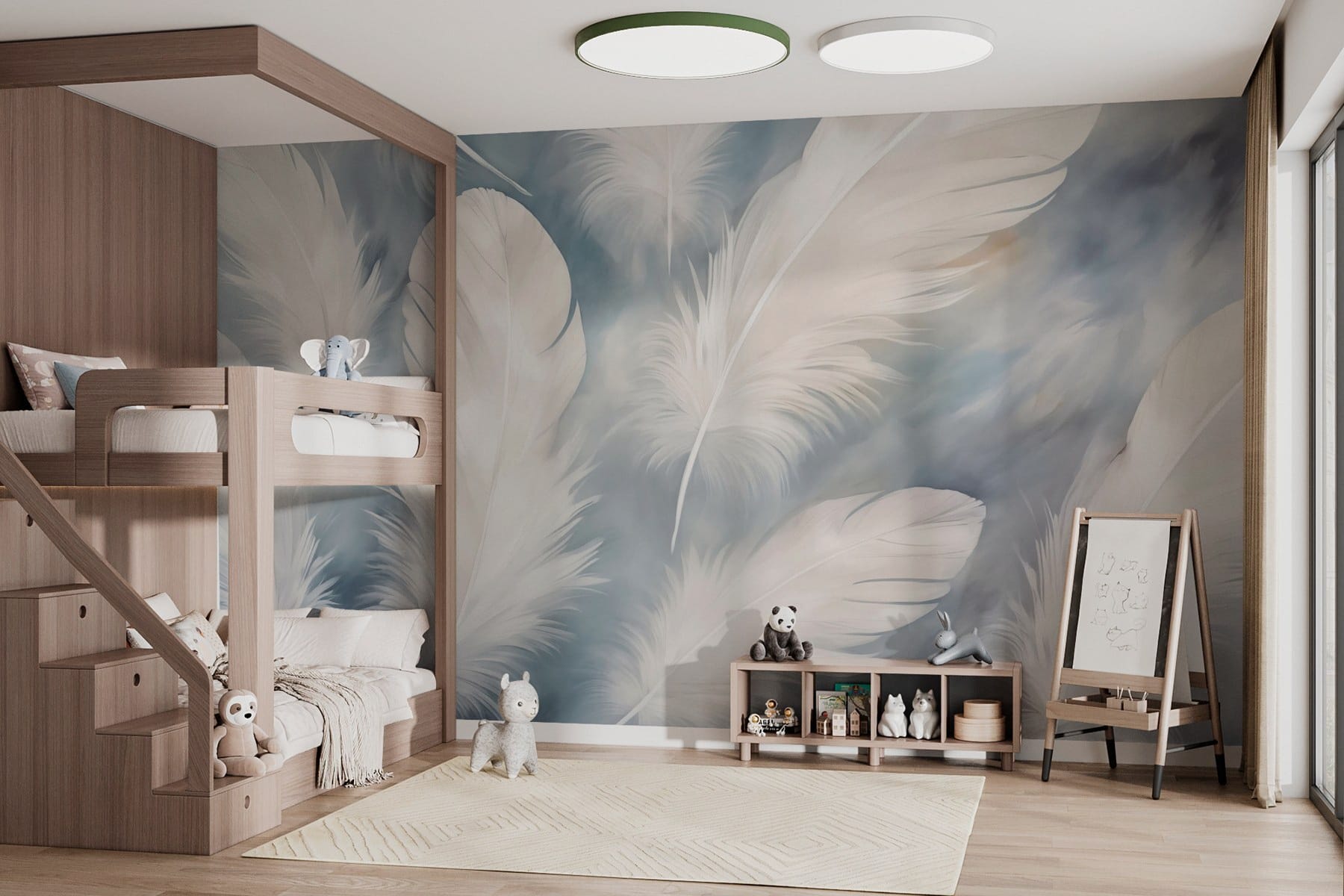 Group of white feathers