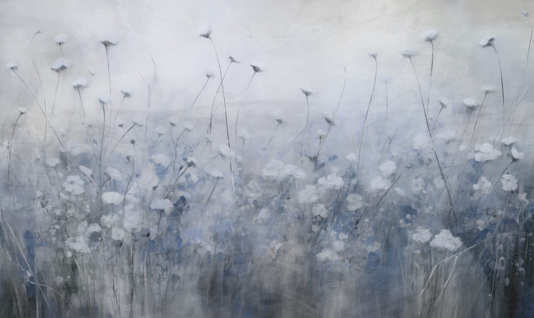 Painting of flowers in a field Painting of flowers in a field