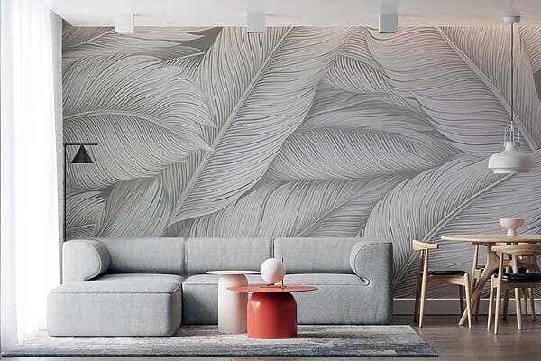 Textured leaves in soft tones