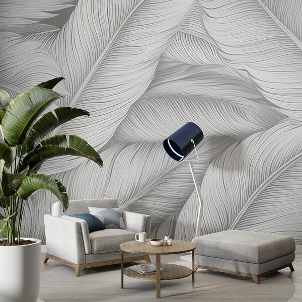 Textured leaves in soft tones