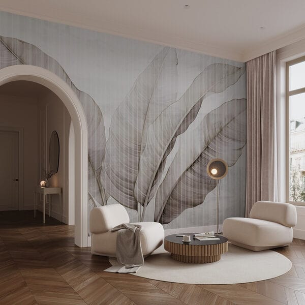 Delicate leaves in soft hues