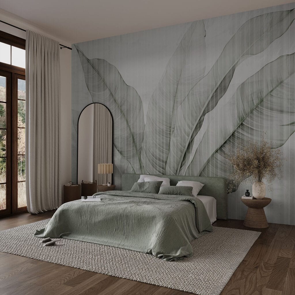 Delicate leaves in soft hues