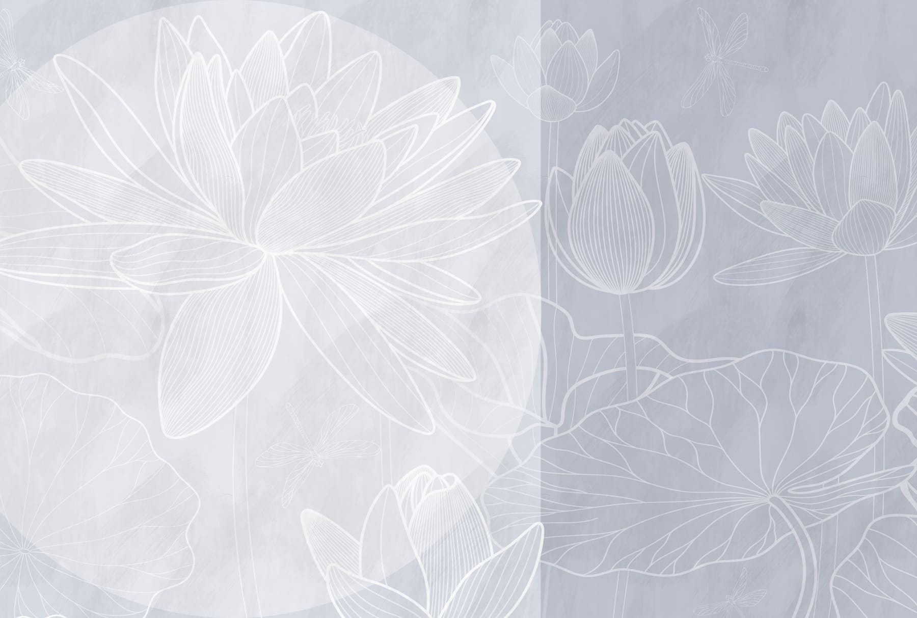 White flower drawing on a grey background