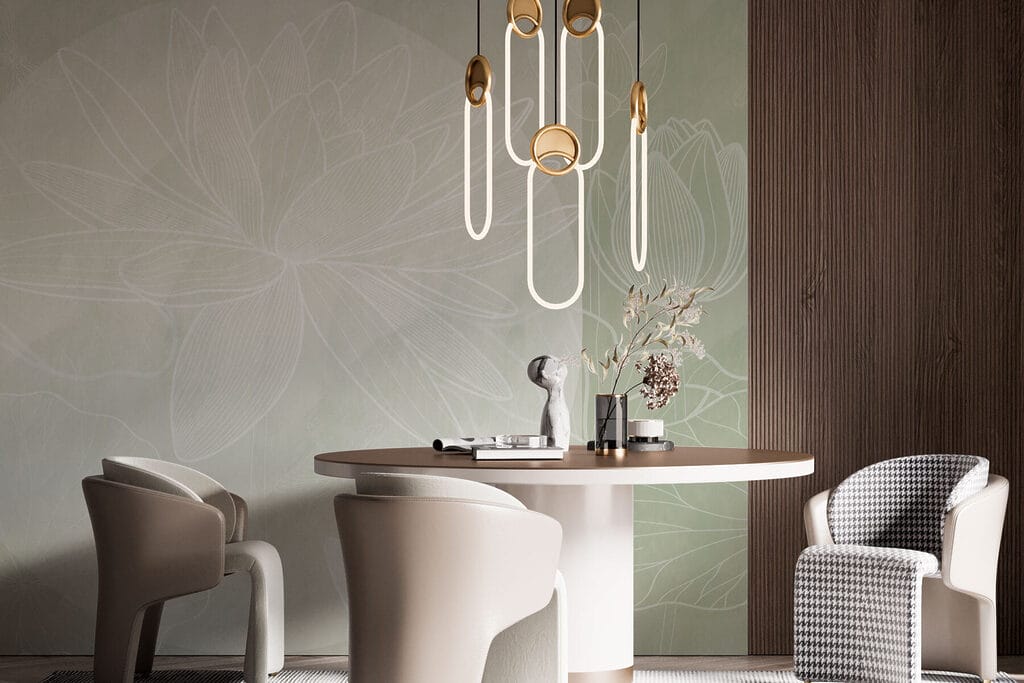 Soft outlines of tranquil water lilies