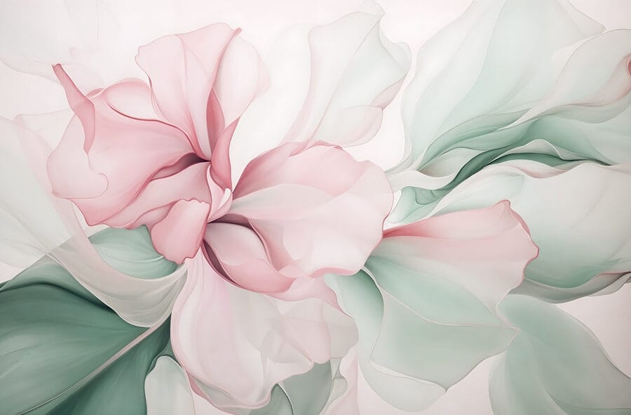 Λεπτή παστέλ floral αφαίρεση