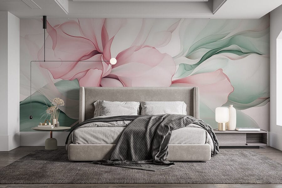 Λεπτή παστέλ floral αφαίρεση