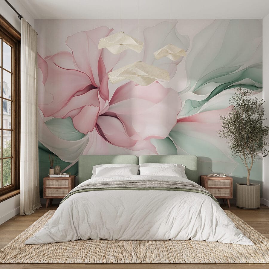 Λεπτή παστέλ floral αφαίρεση