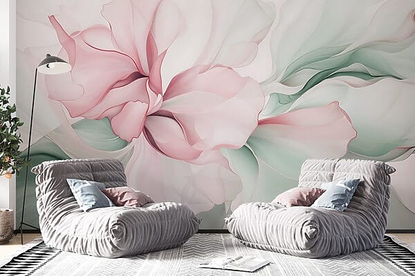 Λεπτή παστέλ floral αφαίρεση Λεπτή παστέλ floral αφαίρεση