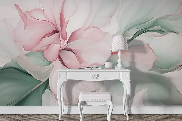 Λεπτή παστέλ floral αφαίρεση Λεπτή παστέλ floral αφαίρεση