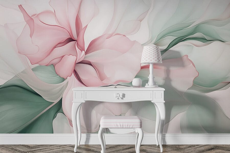 Λεπτή παστέλ floral αφαίρεση