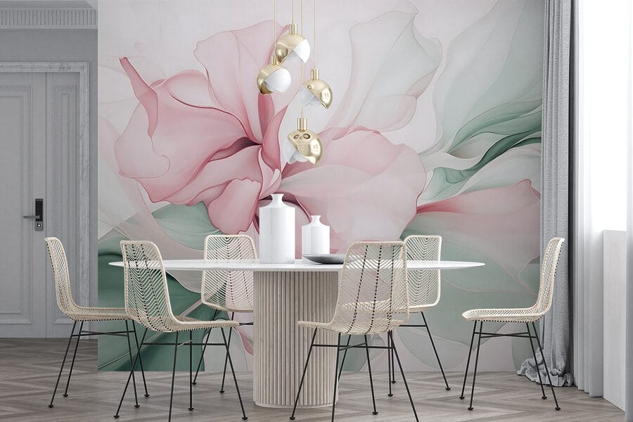 Λεπτή παστέλ floral αφαίρεση