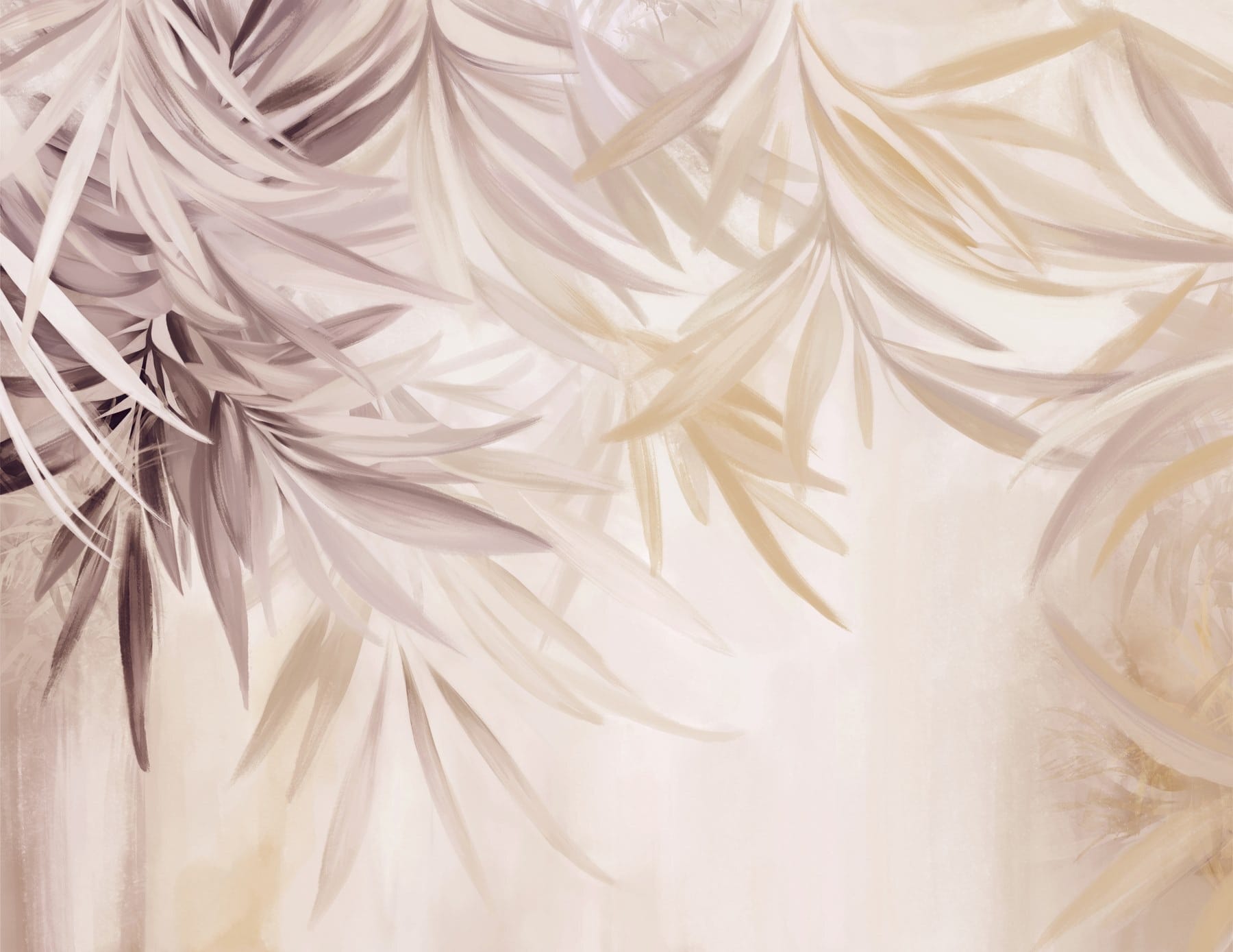 Soft leaves in gentle hues
