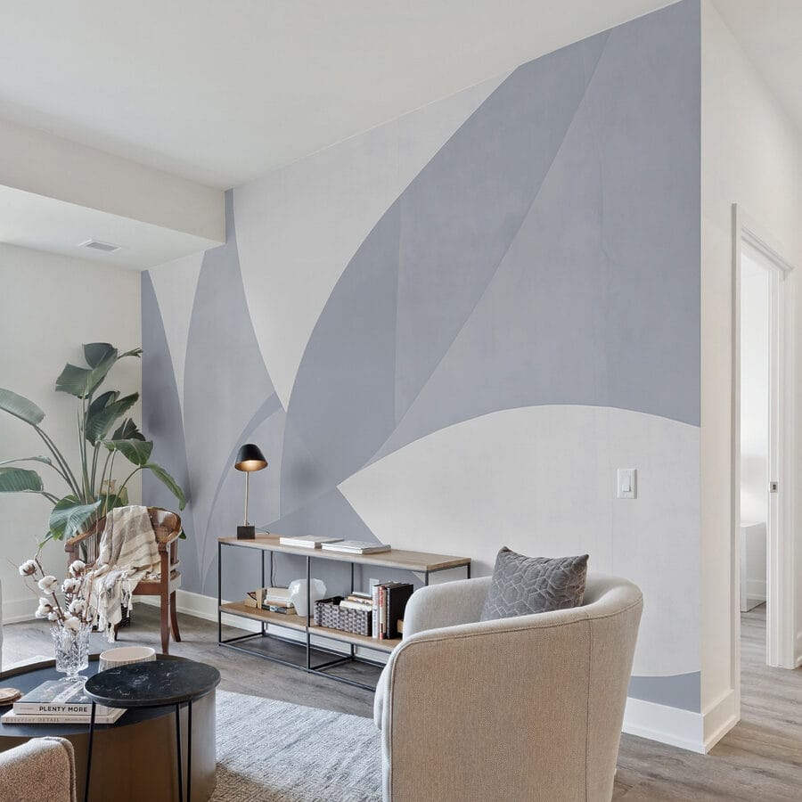 White and grey wall with geometric shapes White and grey wall with geometric shapes