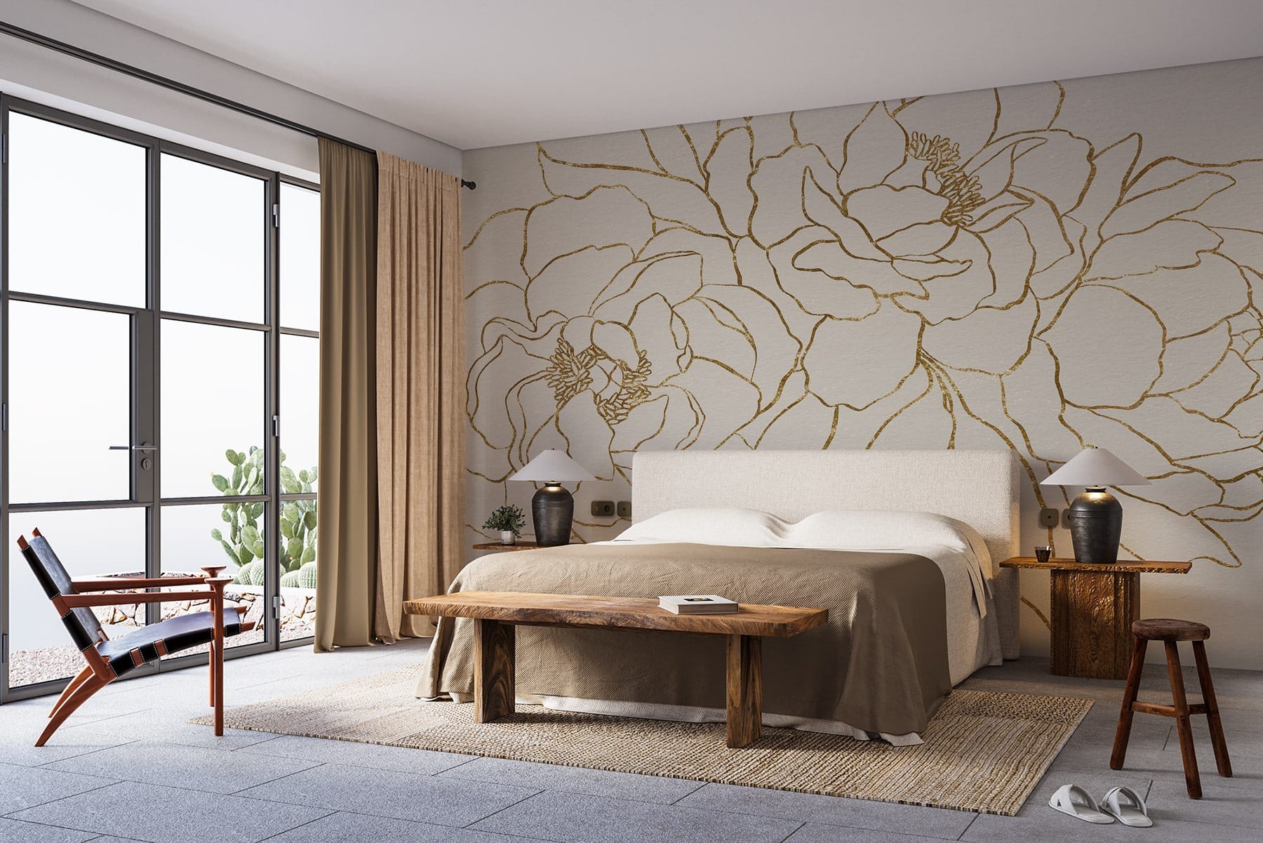 Drawing of flowers on a white surface Drawing of flowers on a white surface