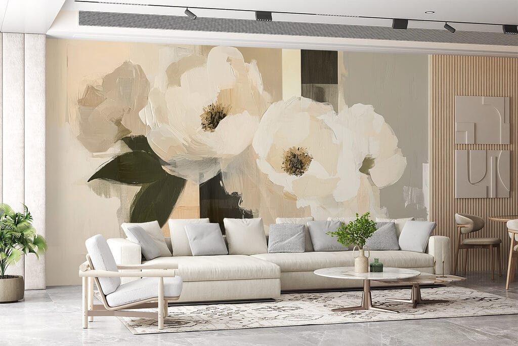 Painting of white flowers Painting of white flowers