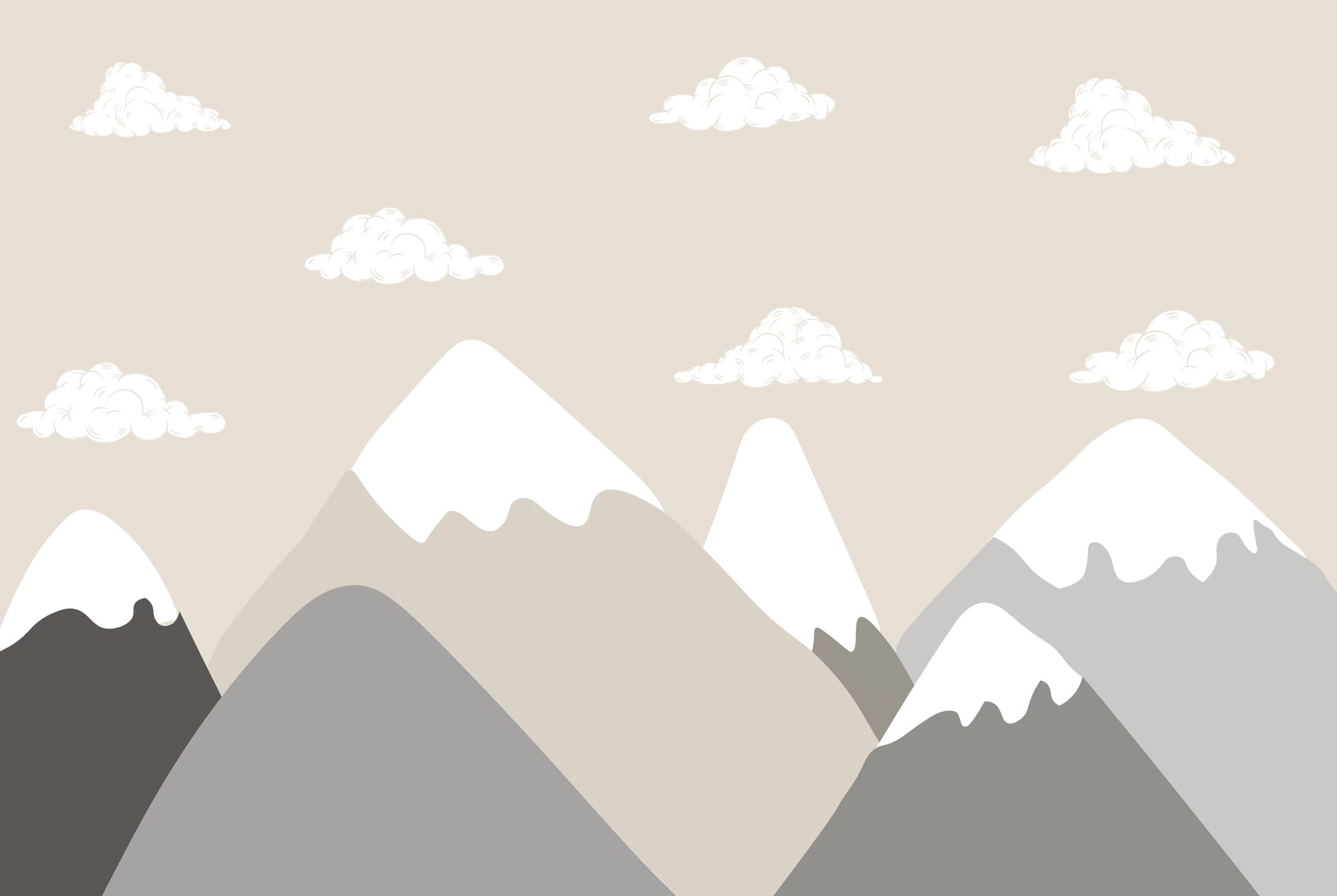 Mountain range with clouds