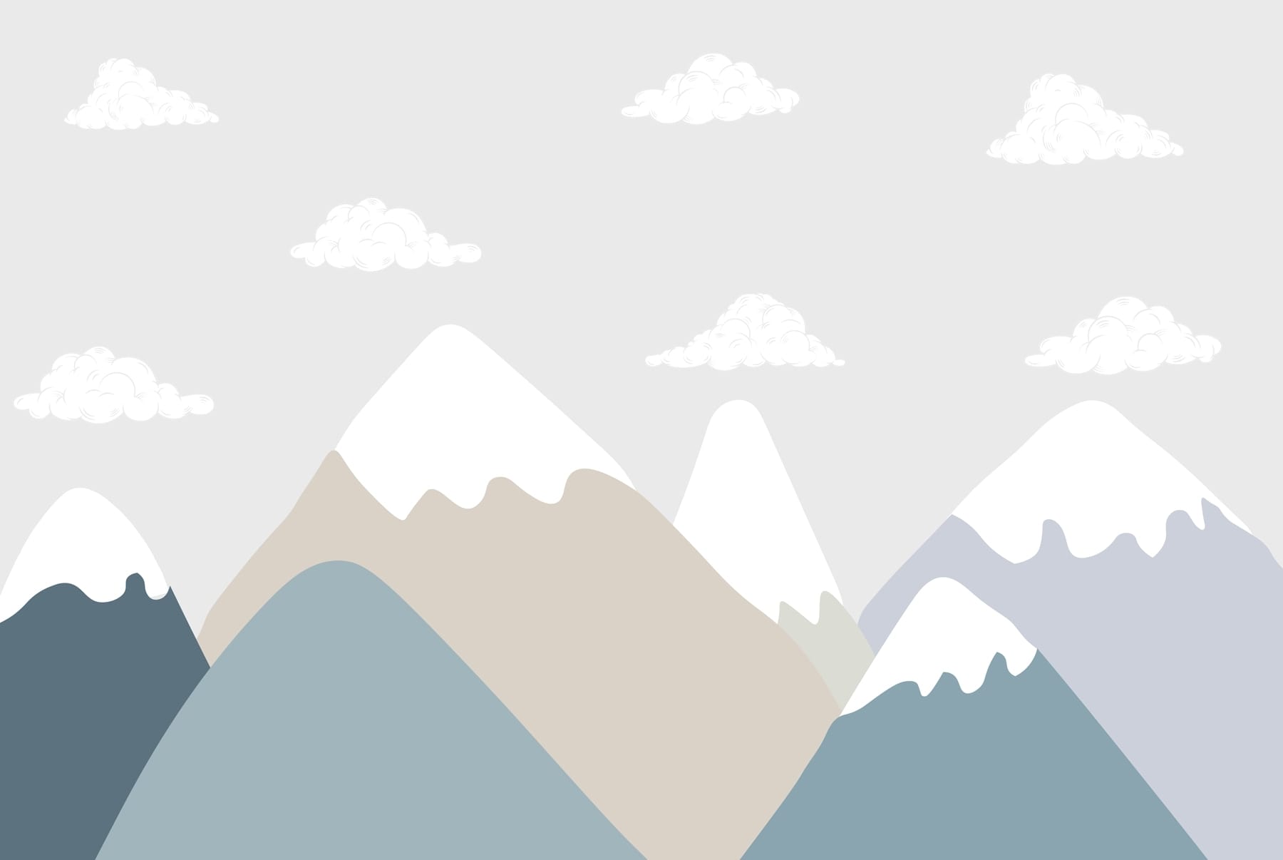 Mountain range with clouds