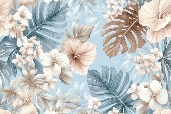 Floral μοτίβο με λευκά και καφέ λουλούδια Floral μοτίβο με λευκά και καφέ λουλούδια