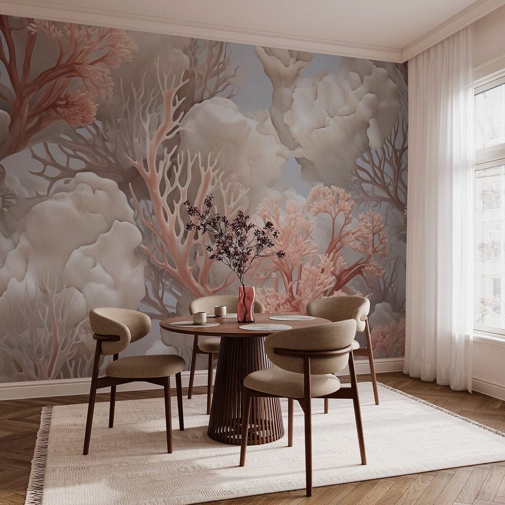 Soft coral textures in serene hues