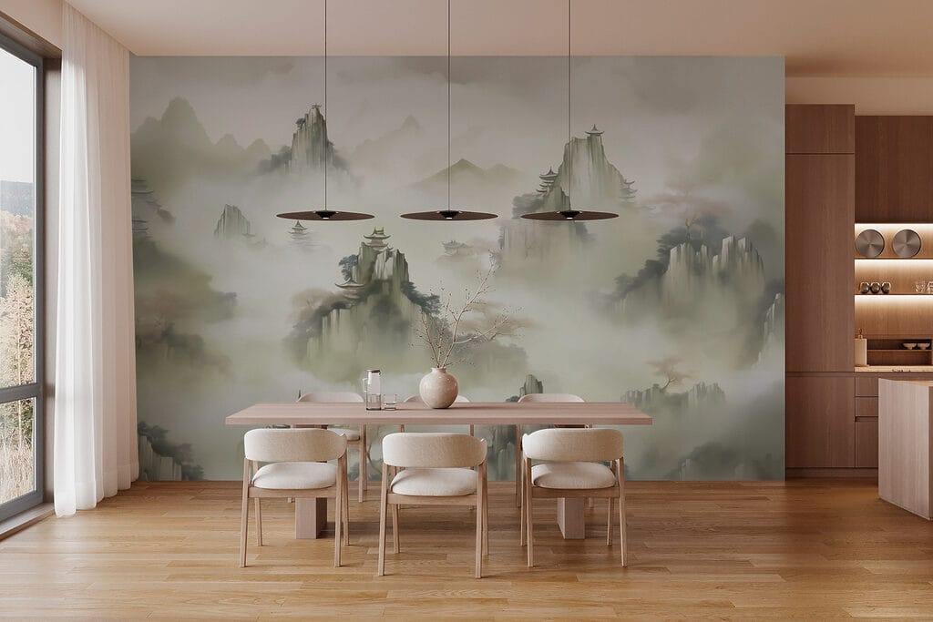 Landscape with mountains and trees