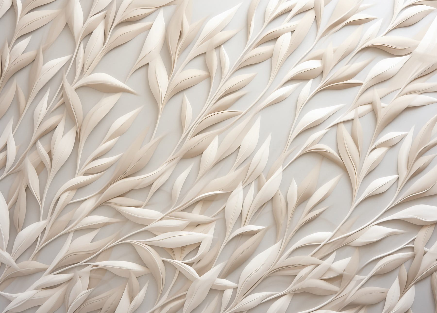 White leaves on a white surface