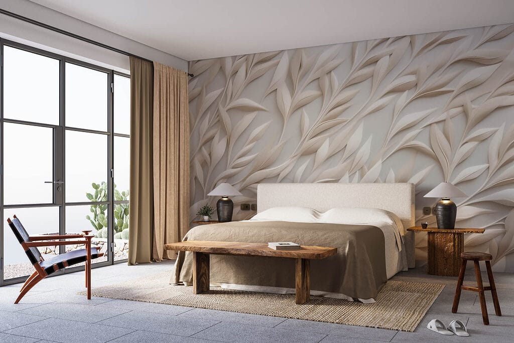 White leaves on a white surface