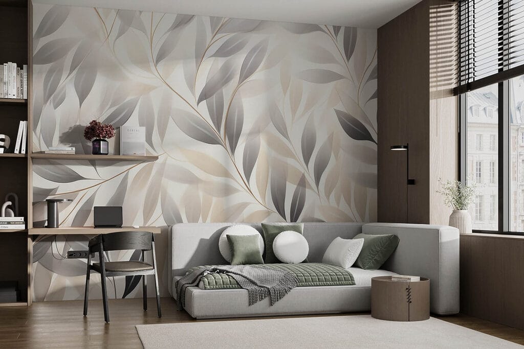 Soft leaves in neutral tones
