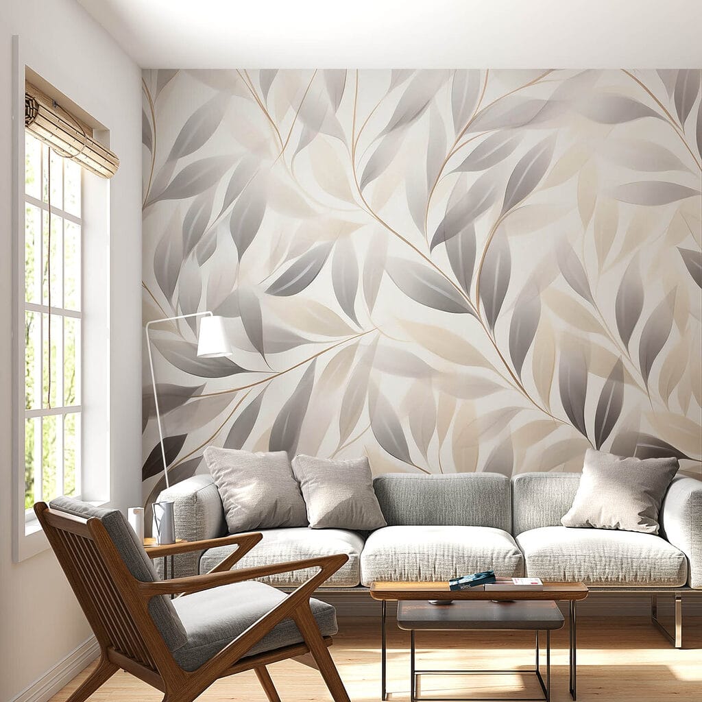 Soft leaves in neutral tones