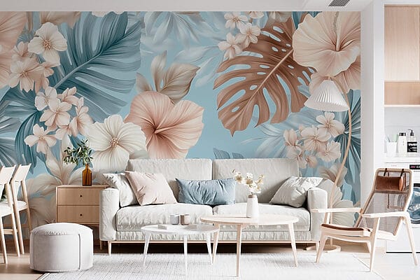 Floral μοτίβο με λευκά και καφέ λουλούδια Floral μοτίβο με λευκά και καφέ λουλούδια