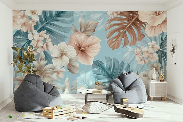 Floral μοτίβο με λευκά και καφέ λουλούδια Floral μοτίβο με λευκά και καφέ λουλούδια