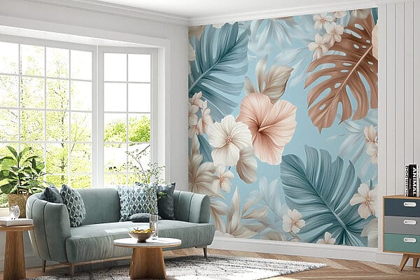 Floral μοτίβο με λευκά και καφέ λουλούδια Floral μοτίβο με λευκά και καφέ λουλούδια