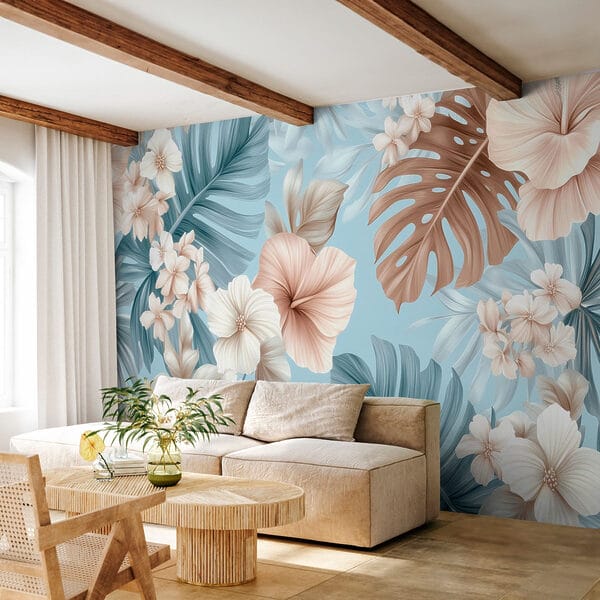 Floral μοτίβο με λευκά και καφέ λουλούδια Floral μοτίβο με λευκά και καφέ λουλούδια