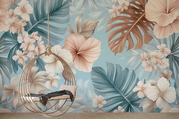 Floral μοτίβο με λευκά και καφέ λουλούδια Floral μοτίβο με λευκά και καφέ λουλούδια